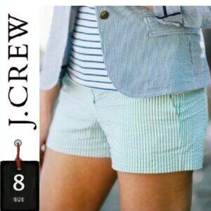 ⭐️ 5/ $30  J. CREW green gingham striped shorts,  size 8
